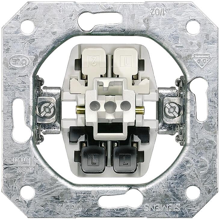 Siemens DELTA Schalter Geräteeinsatz UP, Kreuzschalter, 10A, 250V (5TA2117)