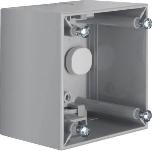 Berker 911512507 Aufbau-Gehäuse, hoch, Aufputz, Integro Flow, grau glänzend
