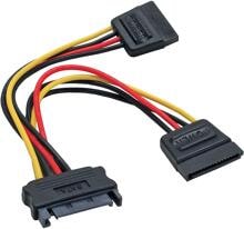 InLine SATA Strom-Y-Kabel, SATA Buchse an 2x SATA Stecker, 0,15m (29683)