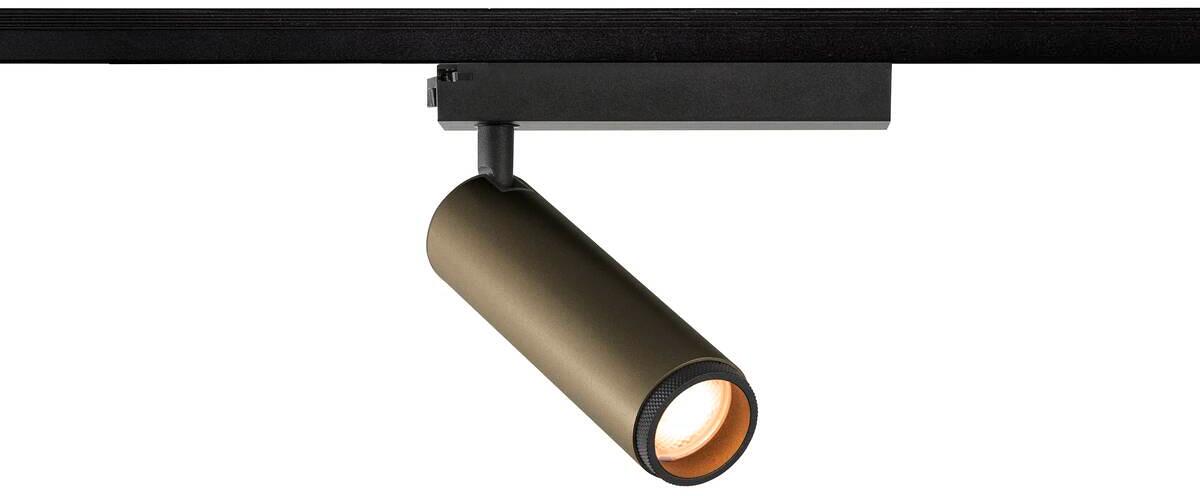 SLV GRIP! M Spot für 1-Phasen Hochvolt-Schienen-System, Ø4,3cm, 2700K, Phase, 20W, bronze/schwarz (1008423)