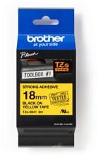 Brother TZe-S641 Schriftband für Beschriftungsgeräte, extra-stark klebend, 18mm, 8m, schwarz/gelb