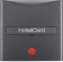 Berker 16401606 Hotelcard-Schaltaufsatz mit Aufdruck und roter Linse, B.3/B.7, anthrazit matt