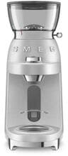 Smeg CGF02SSEU 50"s Style Minipro Espresso-Kaffeemühle, 150W, 50 mikrometrische Mahlgrade, Aluminium gebürstet