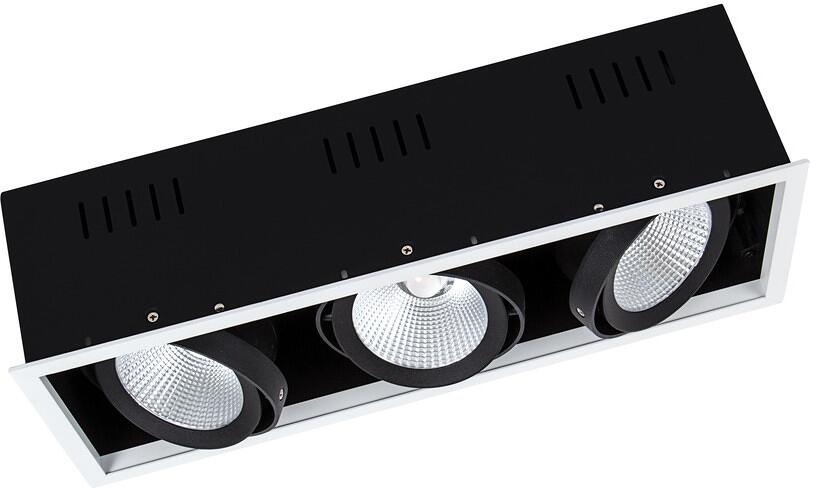 LEDVANCE SPOT MULTI, schwenkbarer Einbaustrahler, 3x30W, 4000K, dreiflammig, kaltweiß, Aluminium, weiß (4058075114029)