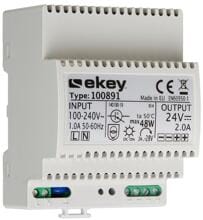eKey Netzteil für den Reiheneinbau mit 230 VAC Eingangsspannung, 24 VDC Ausgangsspannung, REG, grau (100891)