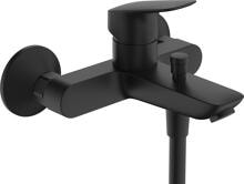 hansgrohe Logis Einhebel-Wannenarmatur Aufputz, Messing, 20 l/min, mit Rückflussverhinderer, Mattschwarz (71400670)