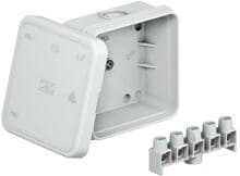 OBO Bettermann A 8 5 Kabelabzweigkasten, mit Klemmleisten, IP55, 75x75x36mm, Polyethylen, lichtgrau (2000024)