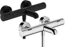 hansgrohe Ecostat Fine Wannenthermostat Aufputz, Messing, 20 l/min, mit Rückflussverhinderer