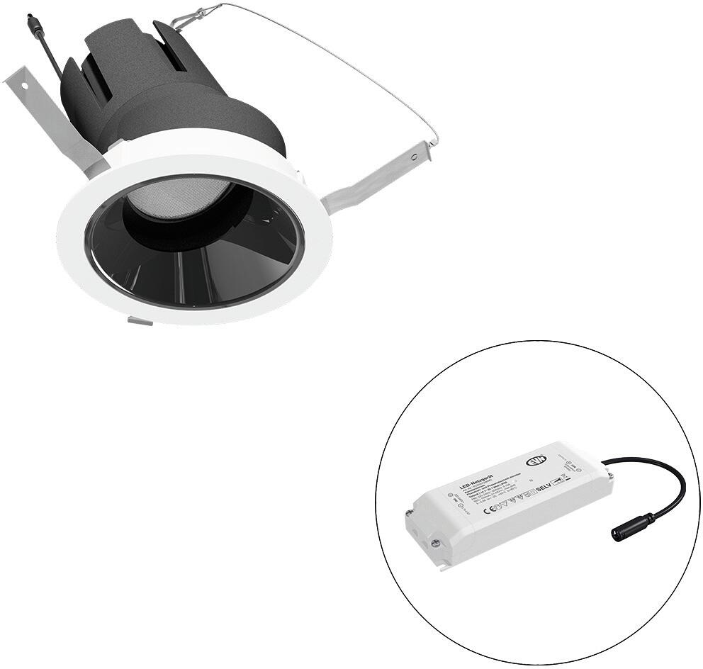 EVN SELECTO LED Deckeneinbau, rund, schwenkbar, IP20, 220-240V/AC, 25W, 4000K, 3063lm, inkl. Netzgerät, Phase, Reflektor schwarz/hochglänzend, 4.314,0