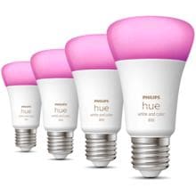 Philips Hue White & Color Ambiance LED Lampe, Viererpack, 9W, E27, A60, 806lm, 4000K (929002489604)
