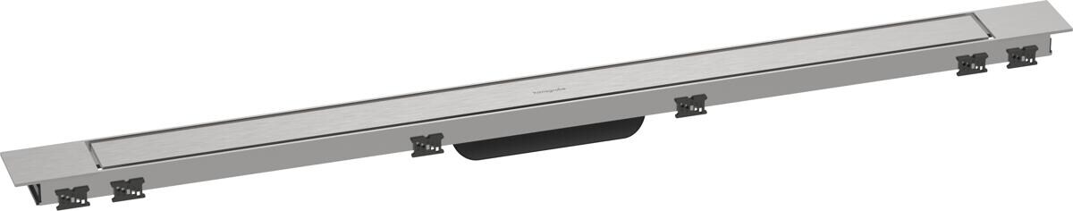 hansgrohe RainDrain Match Plus Fertigset Duschrinne 1000 mit höhenverstellbarem Rahmen, Edelstahl, Edelstahl gebürstet, (56217800)