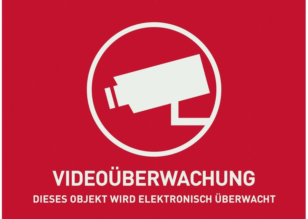 ABUS AU1321 Warnaufkleber Videoüberwachung (ohne ABUS Logo) 74 x 52,5 mm