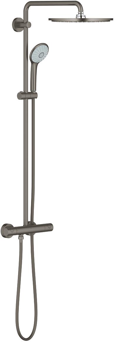 GROHE Euphoria System 310 Duschsystem mit Thermostatbatterie, für die Wandmontage, hard graphite gebürstet (26075AL0)