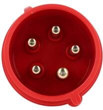 PCE SHARK CEE-Stecker, 32A, 5p, 6h, IP44/IP54, 400V, rot (025-6)