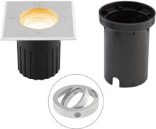 EVN LED Bodeneinbau, quadratisch, schwenkbar, EDS / Alu, inkl. LM IP67, 230V, (STL), edelstahl