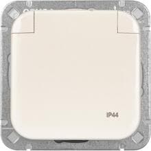 OPUS 1 Schutzkontakt-Steckdose Premium mit Federklappdeckel, IP44