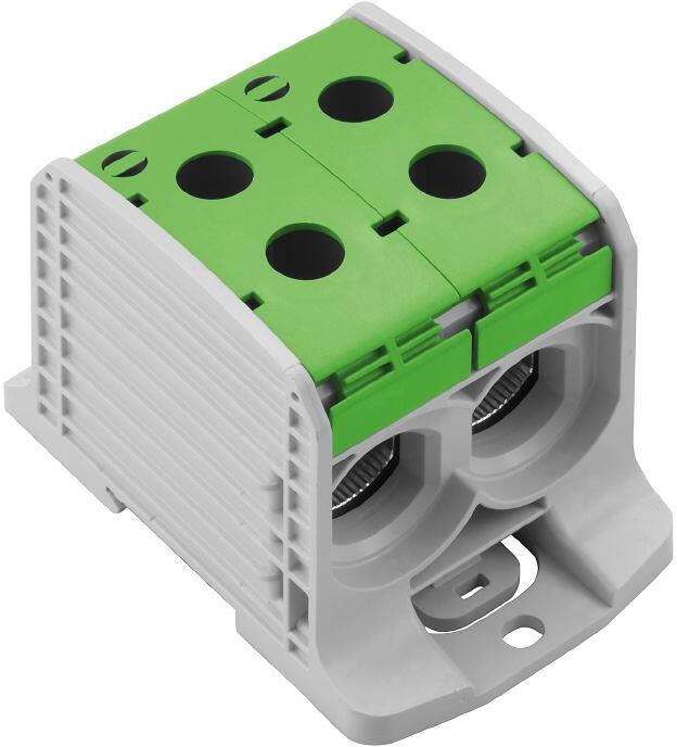 Weidmüller WPD 232 2X185/2X185 GN Potentialverteilerklemme, Schraubanschluss, 185qmm, 353A, 1000V, 4 Anschlüsse, grün (2502820000)