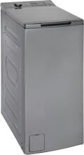 Exquisit LTO1207-030A 7,5 kg Stand Toplader Waschmaschine, 40 cm breit, 1200U/Min, AquaStop, 15 Programme, silber-dunkel