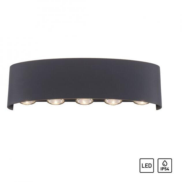 Paul Neuhaus LED Wandlampe 10 flammig anthrazit farbig Außenlampe Innenlampe dekorativ, Anthrazit (9489-13)