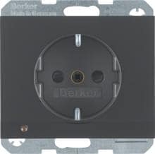 Berker 41097006 Steckdose SCHUKO mit LED-Orientierungslicht, K.1, anthrazit matt, lackiert
