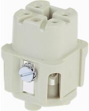 Harting Steckdosen Einsatz, 10A, 4 Kontakte, Baugröße 3, weiblich, grau (09200042711)