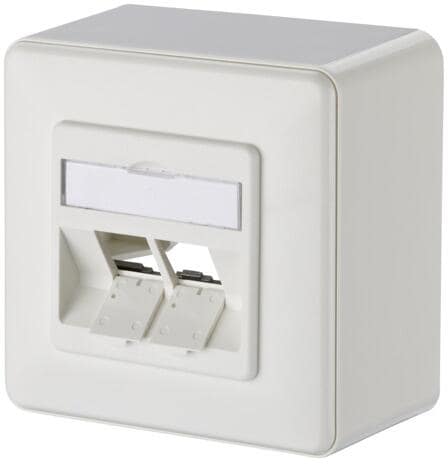 METZ CONNECT 130B10D20002-E Modul Anschlussdose AP 2 Port unbestückt 43mm, reinweiß