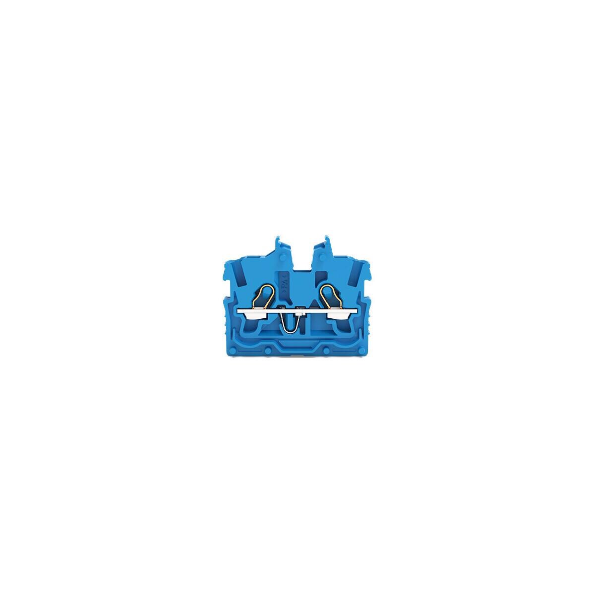 Wago 2050-324 2-Leiter-Mini-Durchgansklemme mit Betätigungsöffnung, 1mm², Push-in Cage Clamp, blau