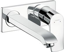 hansgrohe Metris Einhebel-Waschtischarmatur Unterputz für Wandmontage mit Auslauf 22,5 cm, Messing, 5 l/min, Chrom (31086000)