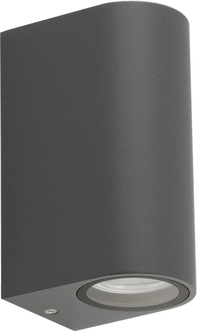 EVN Wandanbau, 2-flmg. (up + down), IP44, GU10, max. 2x 11W, 230V, anthrazit (637215)