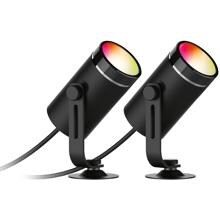 Deltaco Smarte Gartenbeleuchtung, warmweiß und RGB, 2 Lampen, schwarz (SH-GLK01)