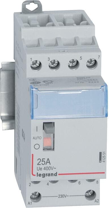 Legrand 412551 CX3 Installationsschütz 230V, 25A, 4 Schließer, mit Handschalter
