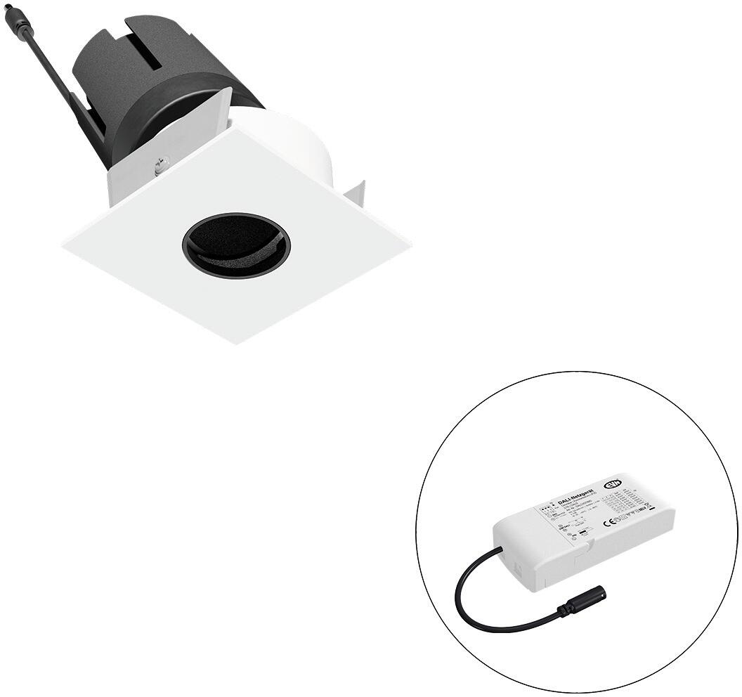 EVN SELECTO LED Deckeneinbau, quadratisch, schwenkbar, IP20, 220-240V/AC, 13W, 2700K, 1125lm, inkl. Netzgerät, DALI, Reflektor weiß/matt, 8.194,00cd,