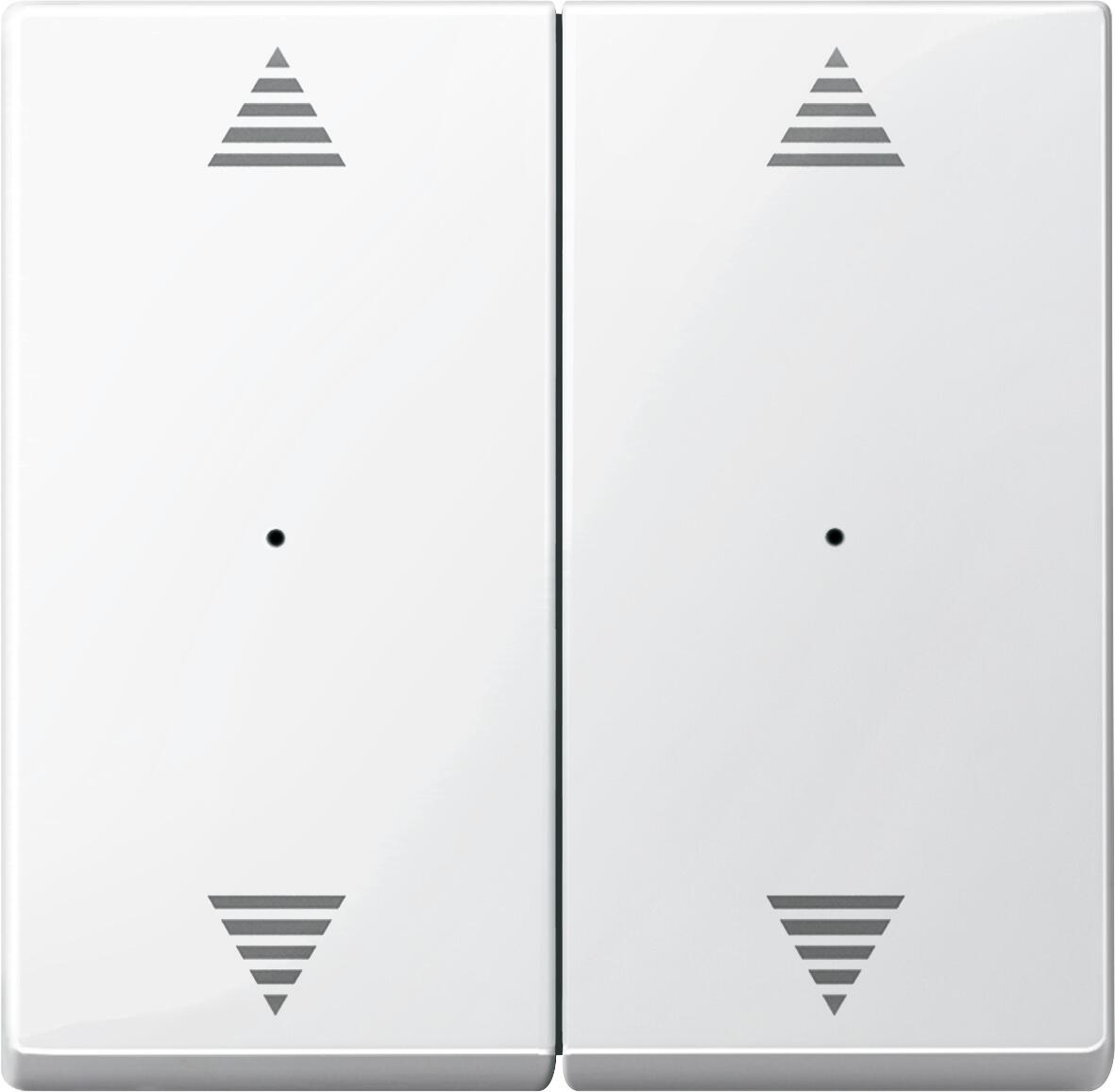 Merten Wippen für Tastermodul, System M, 2fach mit Aufdrucken Pfeile Auf/Ab, polarweiß glänzend (619719)