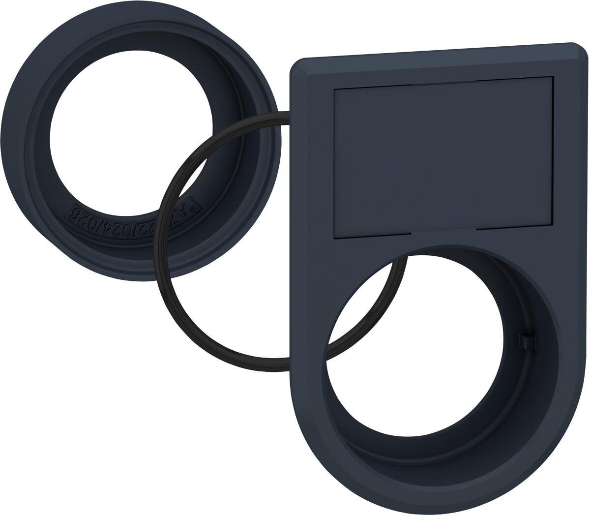 Schneider Electric ZB5AZ026 Harmony XB5, Montagekit für bündigen Einbau, Kunststoff, für 22mm Wahlschalter/Leuchtdrucktaster in 30mm, 2-zeilig, schwar