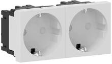GGK 6948 Steckdose, 2-fach, gerade, M45-2G-9010, 45x45mm, erhöhter Berührungsschutz, weiß