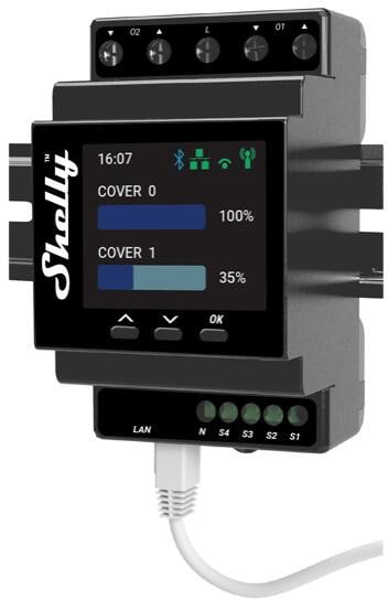 Shelly Pro Dual Cover / Shutter PM Controller, WLAN, Bluetotth, LAN, 2x 16A, Messfunktion, Hutschiene (Shelly_Pro_PM)
