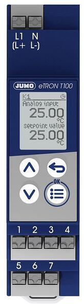 Jumo eTRON Digitaler Thermostat, Thermoelement, 24 V, blau (00721354)