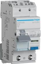 Hager ADF916D Fehlerstrom-Leitungsschutzschalter, 1-Polig+N, 6kA, Charakteristik B, 16A, 30mA, FI-Typ F, QuickConnect
