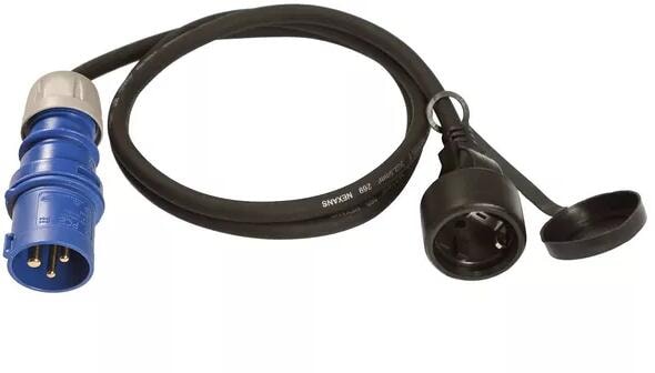 Weingärtner CEE-Adapterleitung Schukokupplung CEE 3 polig 1,5m, schwarz (00507)