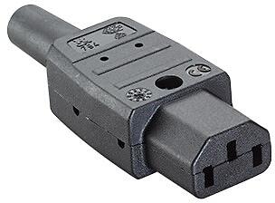 Bachmann 915.170 Kaltgerätedose, 70°C, schwarz