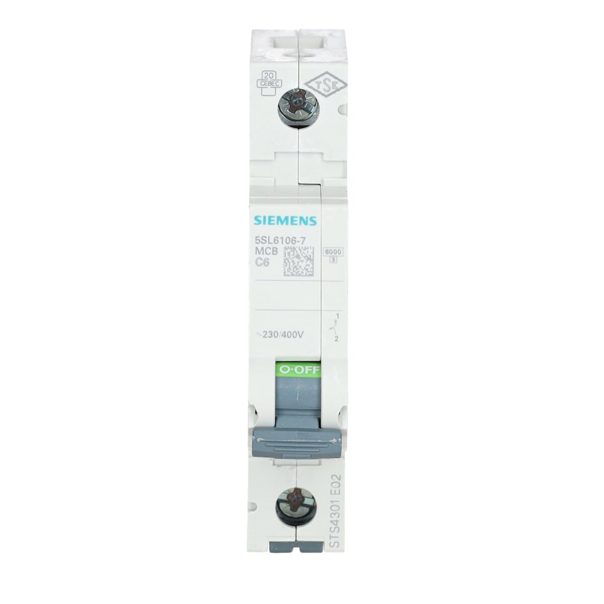 Siemens 5SL6106-7 Leitungsschutzschalter 230/400V, 6kA, 1-Polig, C ...