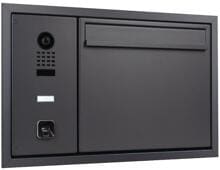ekey HELLO-Briefkasten Unterputz mit DoorBird-Sprechanlage D1100E und ekey sLine Fingerprint, anthrazit (204512)
