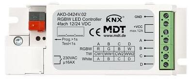 MDT AKD-0424V.02 LED Controller Unterputzgerät, für 12/24V CV LED/ 4 einzelne Kanäle oder RGBW, TW
