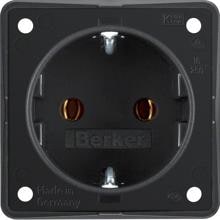 Berker 947782503 Steckdose SCHUKO, mit Steckklemmen, Integro Modul-Einsätze, schwarz matt