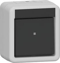 Gira 310230 Wippschalter, 10 AX, 250 V~, Ausschalter, 2-polig, IP44, grau