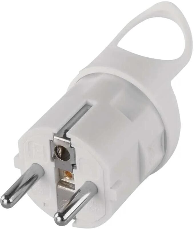 EMOS P0039 Winkelstecker für Verlängerungskabel, gewinkelt, weiß (1906100050)