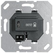 Jung USBPD60CSW USB-PD60-Ladegerät, ohne Abdeckung, Typ-C, Schwarz