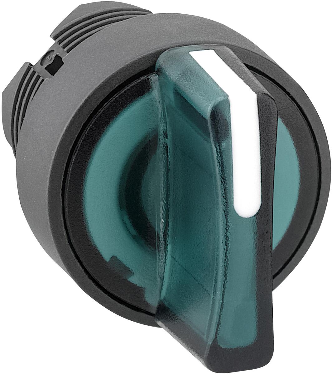 Schneider Electric ZB5AK1333 Harmony XB5, Leuchtwahlschalter, Frontelement, Kunststoff, 22mm, für universelle LED, 3 Stellungen, rastend, grün