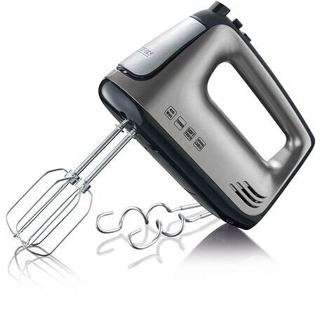Severin HM 3832 Handmixer, 400W, 5 Geschwindigkeitsstufen, Turbo-Stufe, grau metallic-schwarz/Edelstahl