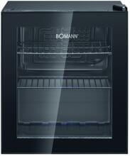 Bomann KSG 7291 Glastür-Kühlschrank, 44 cm breit, 46 Liter, 55 Dosen à 330 ml, schwarz